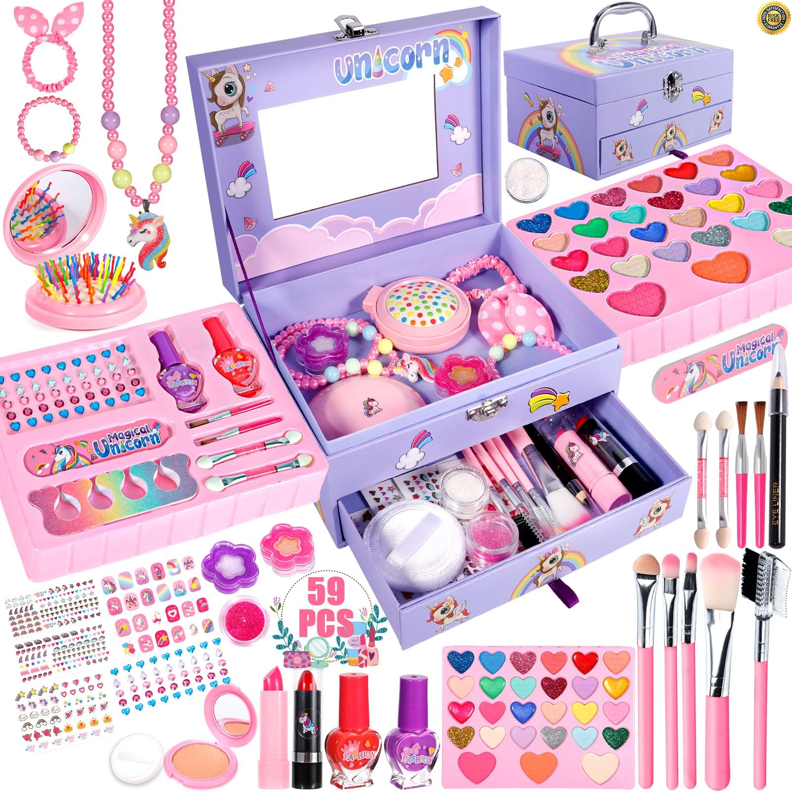 Set Gioielli Unicorno Per Bambina - Collana, Bracciale, Orecchini, Borsetta - Regalo Per 2-9 Anni - Foto 7