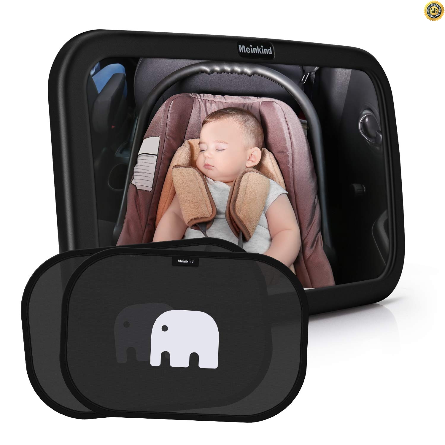Auto Et Moto Sieges Auto Et Accessoires 2 Pieces Miroir De Siege Arriere Pour Voiture Meinkind Avec Pare Soleil Pour Bebe Noir Pare Soleil Auto Adhesif Aux Uv Pour Enfant 30cmx19cm Miroir De Voiture Big