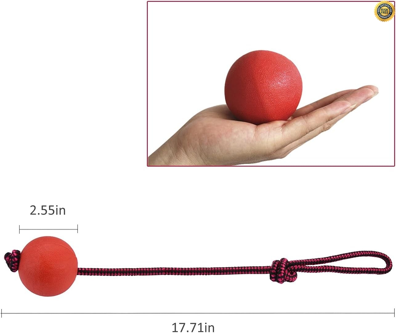 Legendog Throwing Ball Dog Pack of 3 Elastic Dog Toy Ball with